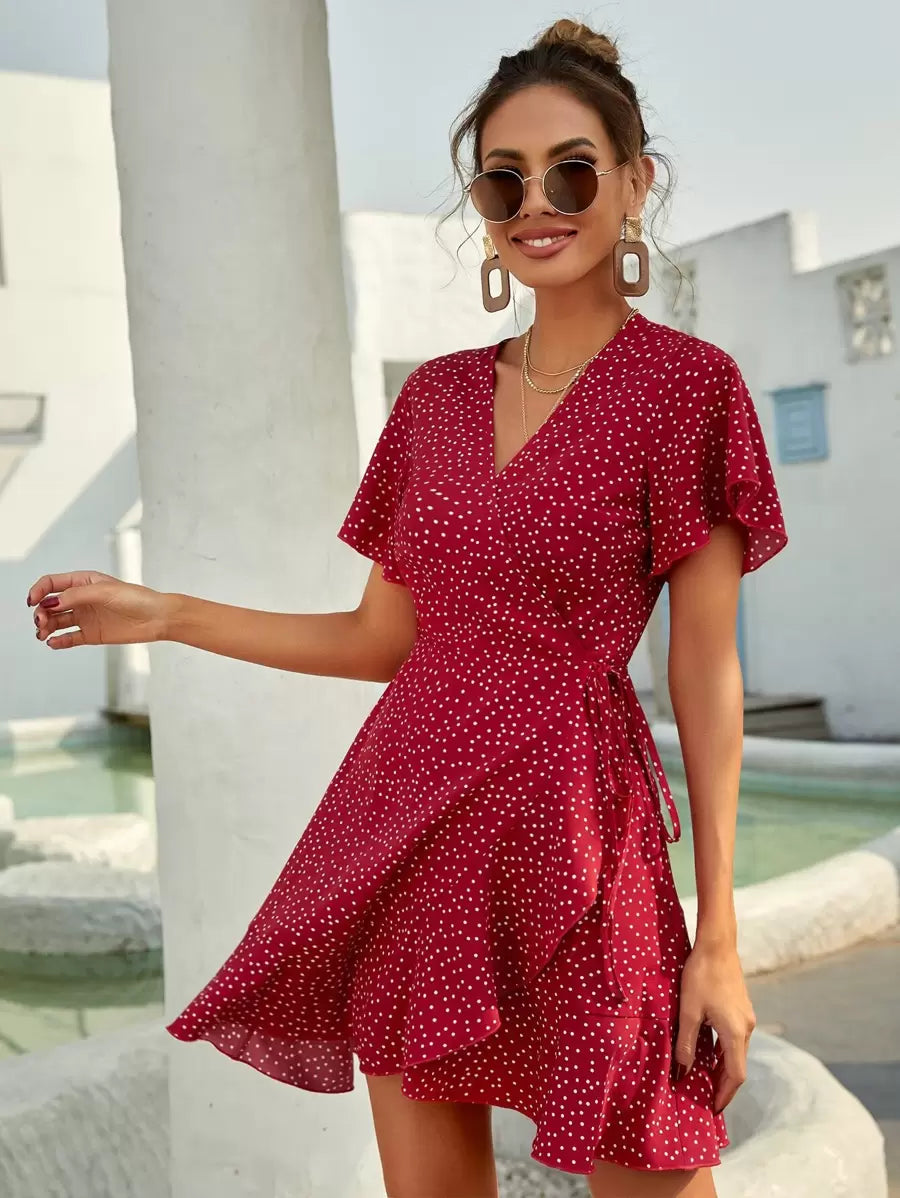 Vestido Lirenne Transpassado Poá
