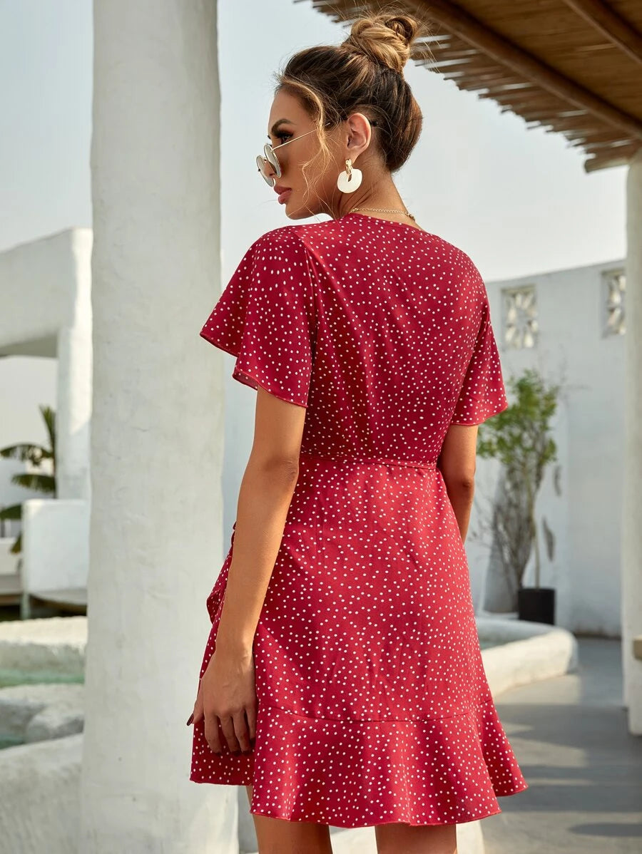 Vestido Lirenne Transpassado Poá