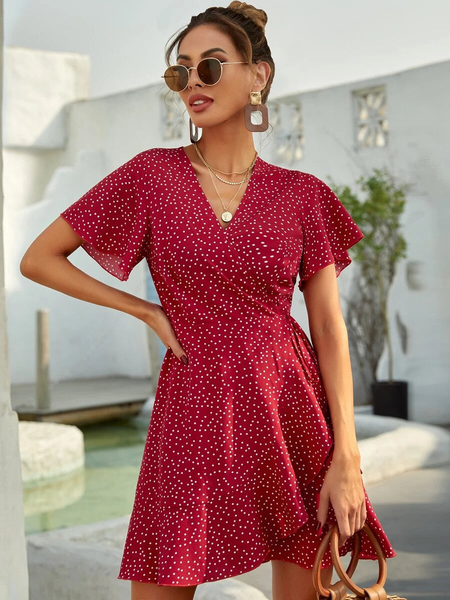 Vestido Lirenne Transpassado Poá
