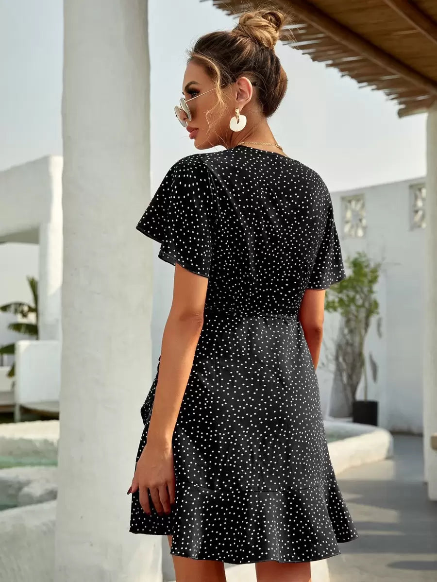 Vestido Lirenne Transpassado Poá