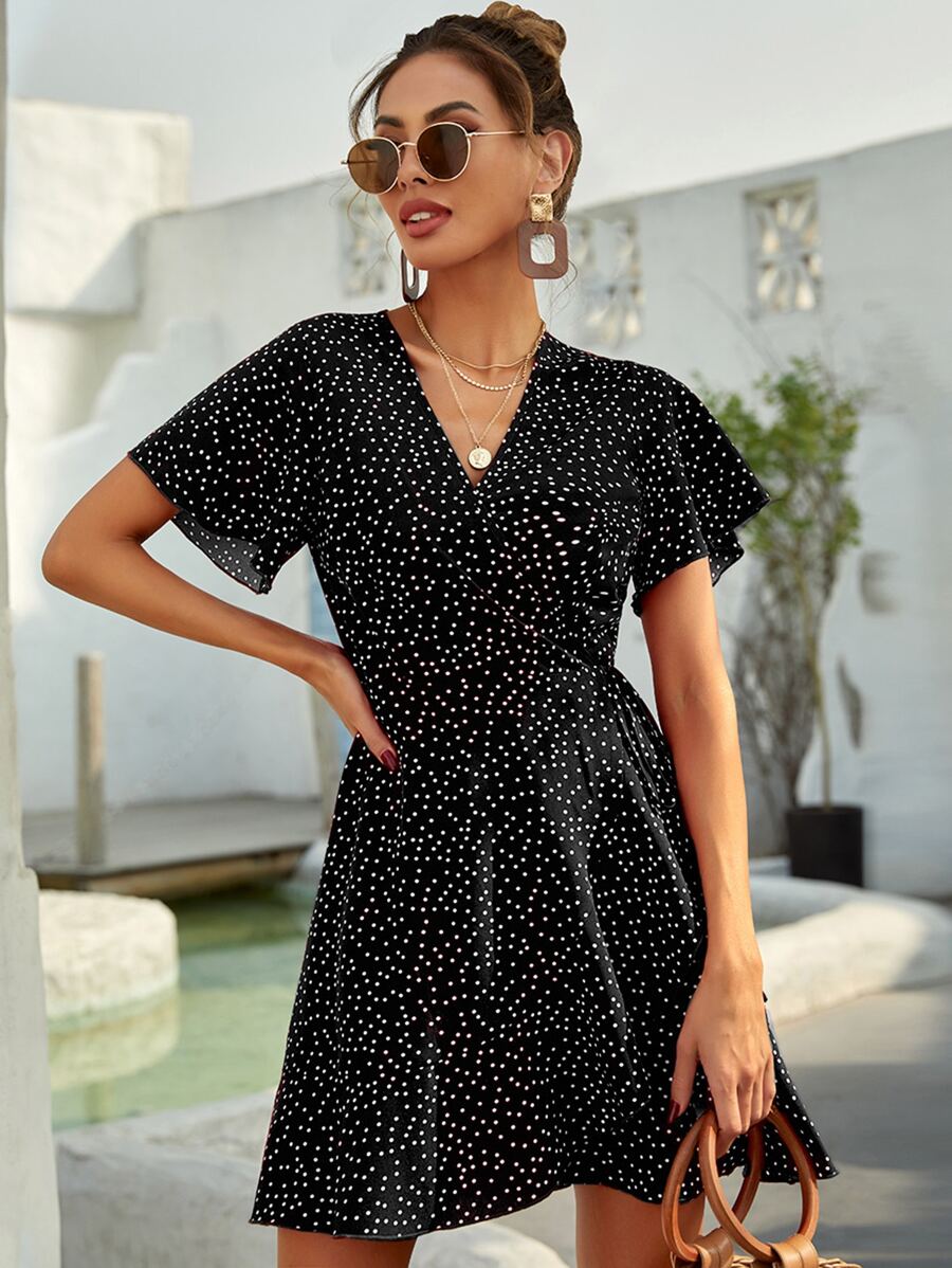 Vestido Lirenne Transpassado Poá