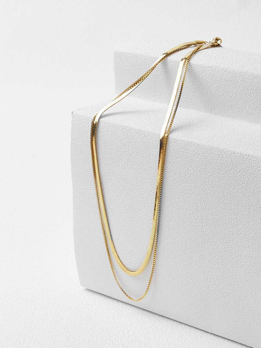 Colar Duplo Élégance Essentielle Banhado em Ouro 18K