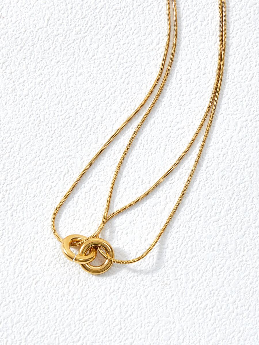 Colar Duo Élégance Interlink Banhado em Ouro 18K
