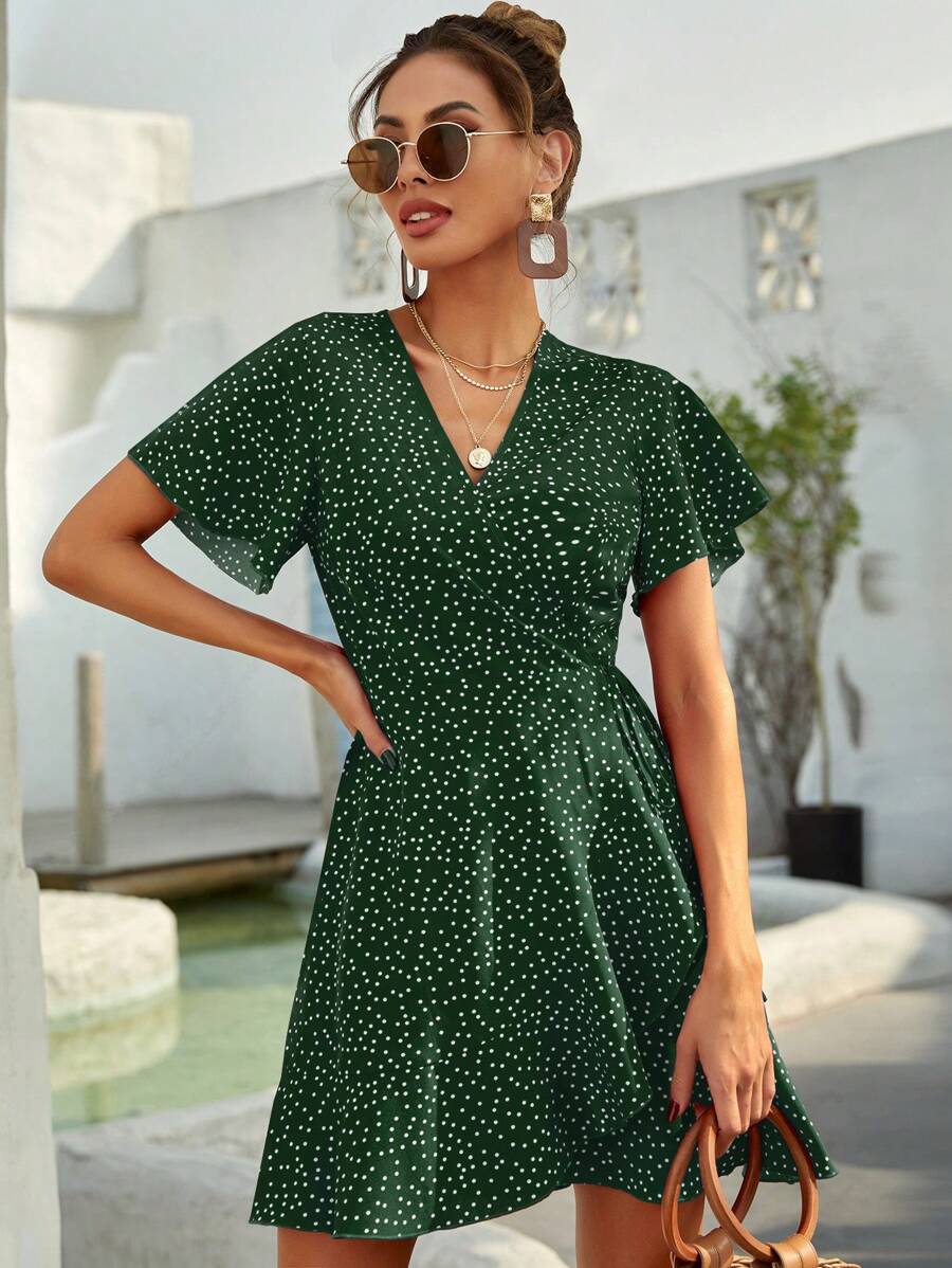 Vestido Lirenne Transpassado Poá