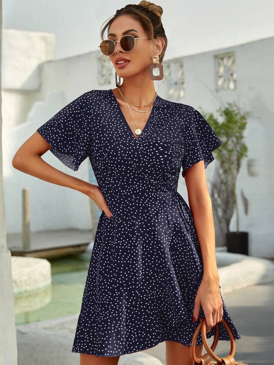 Vestido Lirenne Transpassado Poá