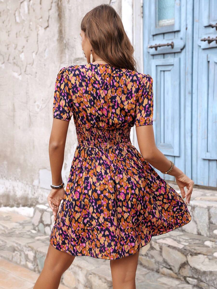 Vestido Curto Manuela Franzido Decote V