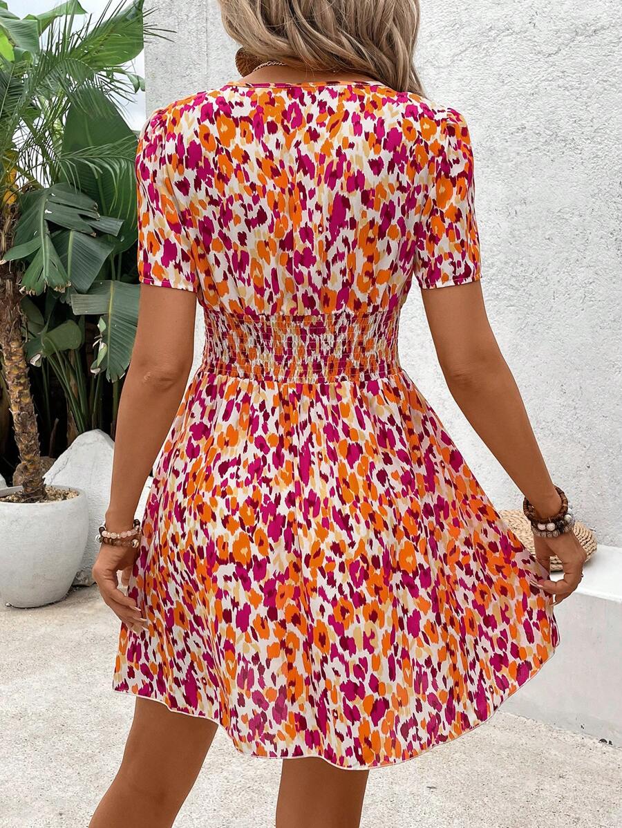 Vestido Curto Manuela Franzido Decote V
