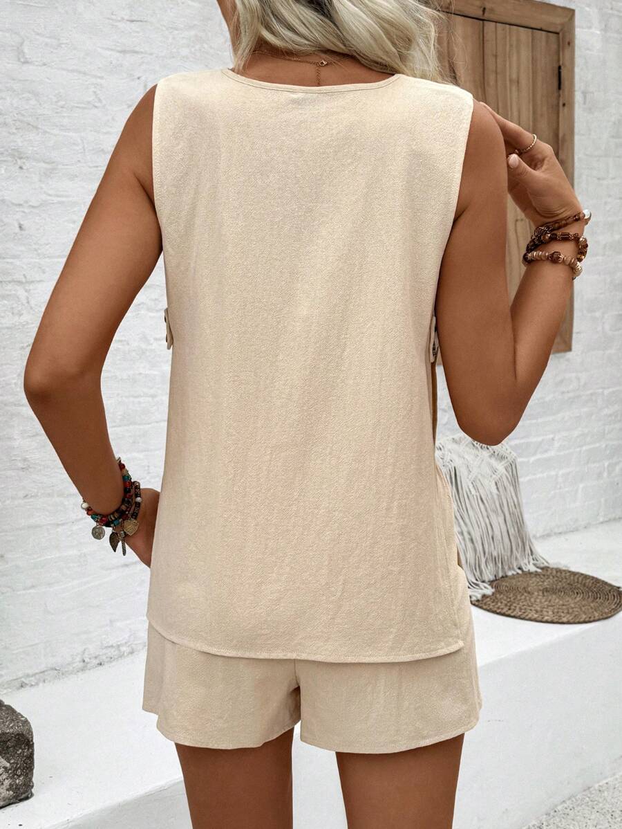 Conjunto Vitória Top Decote V e Shorts