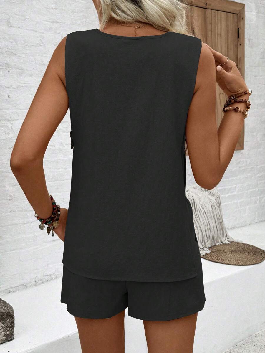 Conjunto Vitória Top Decote V e Shorts