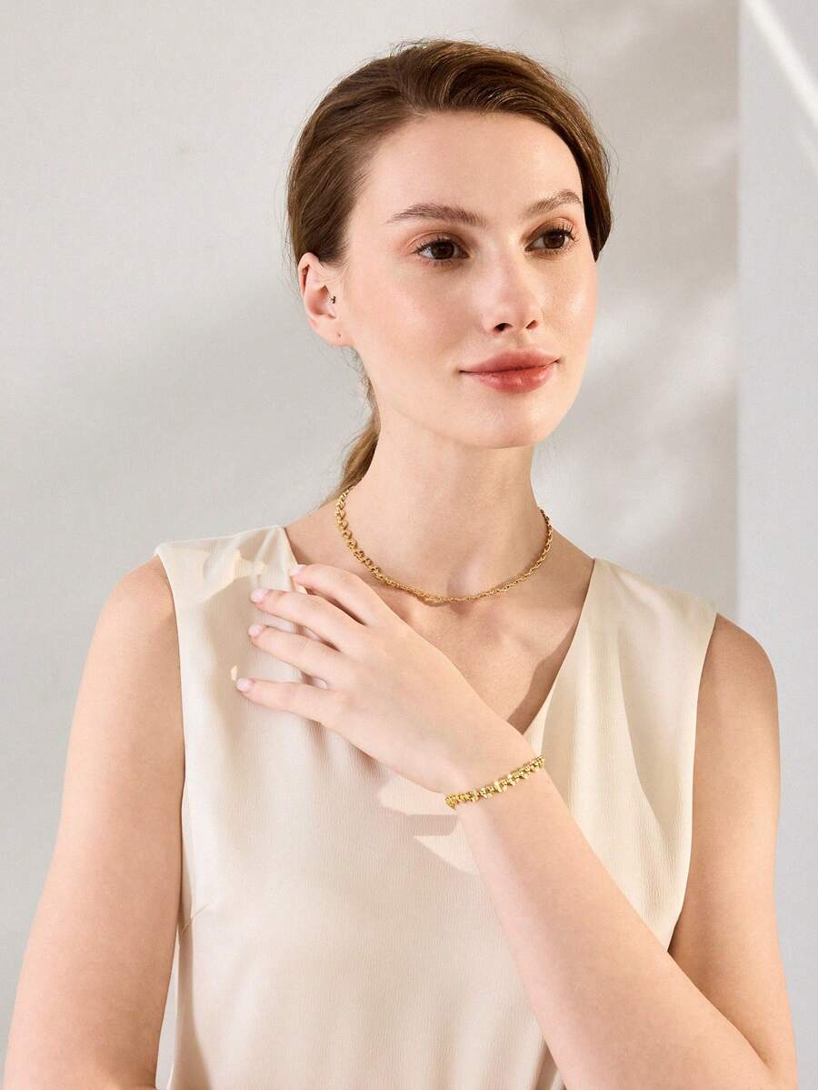 Pulseira Corações Lumière Banhada em Ouro 18K