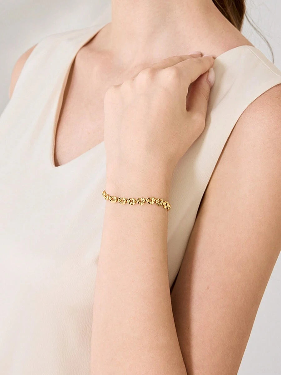 Pulseira Corações Lumière Banhada em Ouro 18K