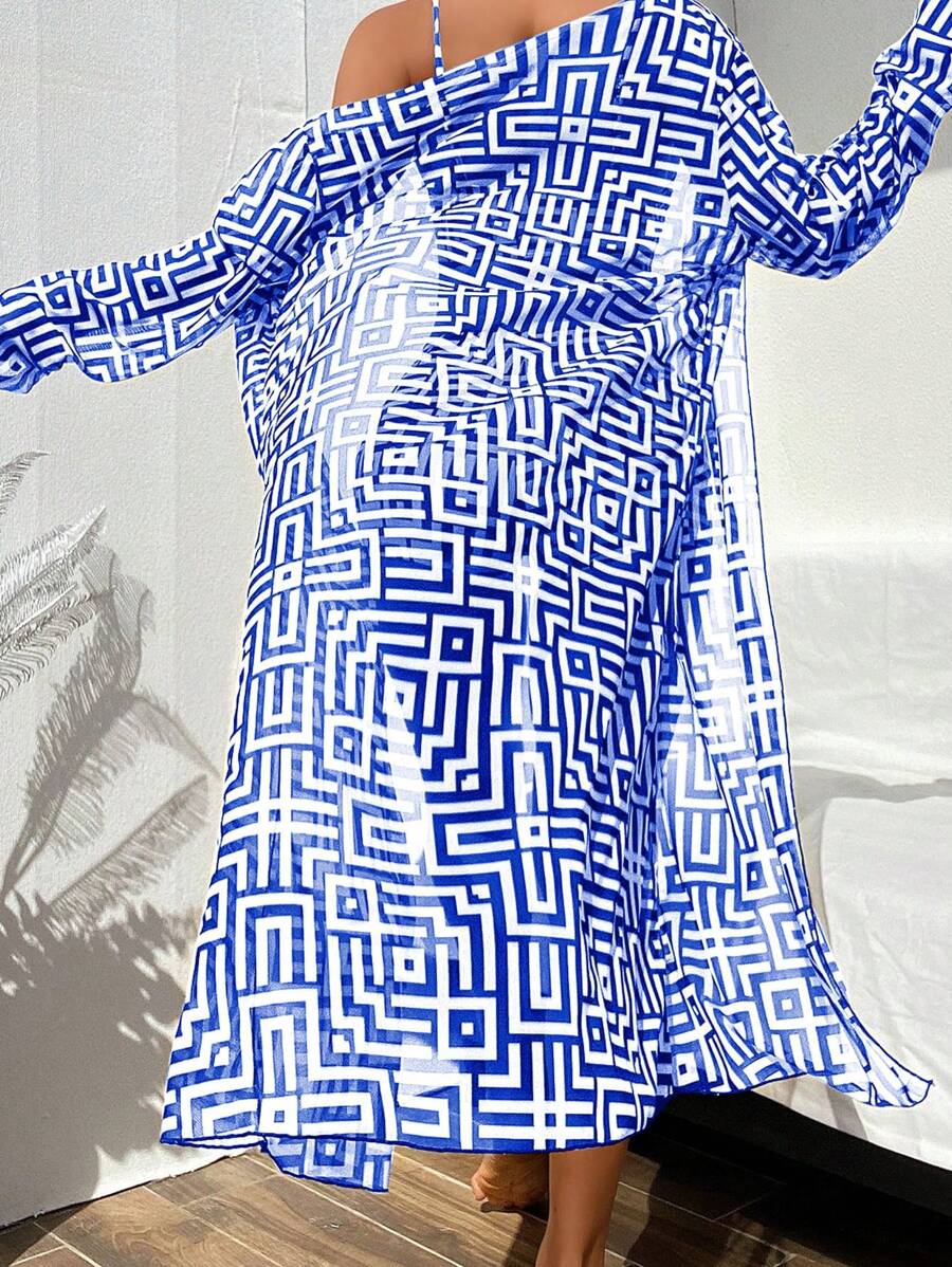 Conjunto Maiô 3 Peças Estampado Verão