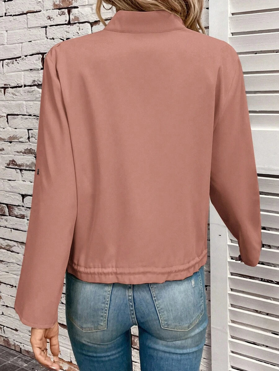 Jaqueta Marina Cropped Casual