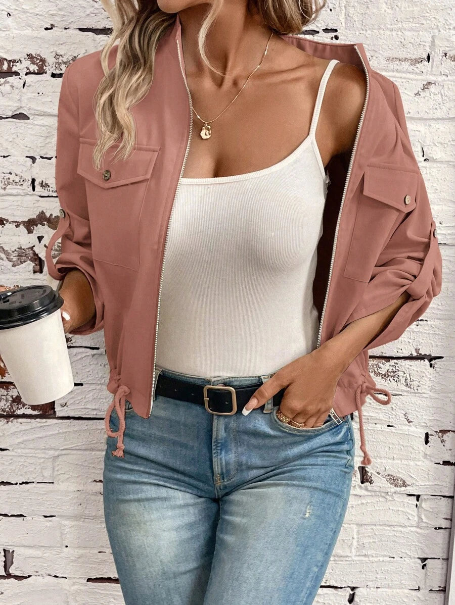 Jaqueta Marina Cropped Casual