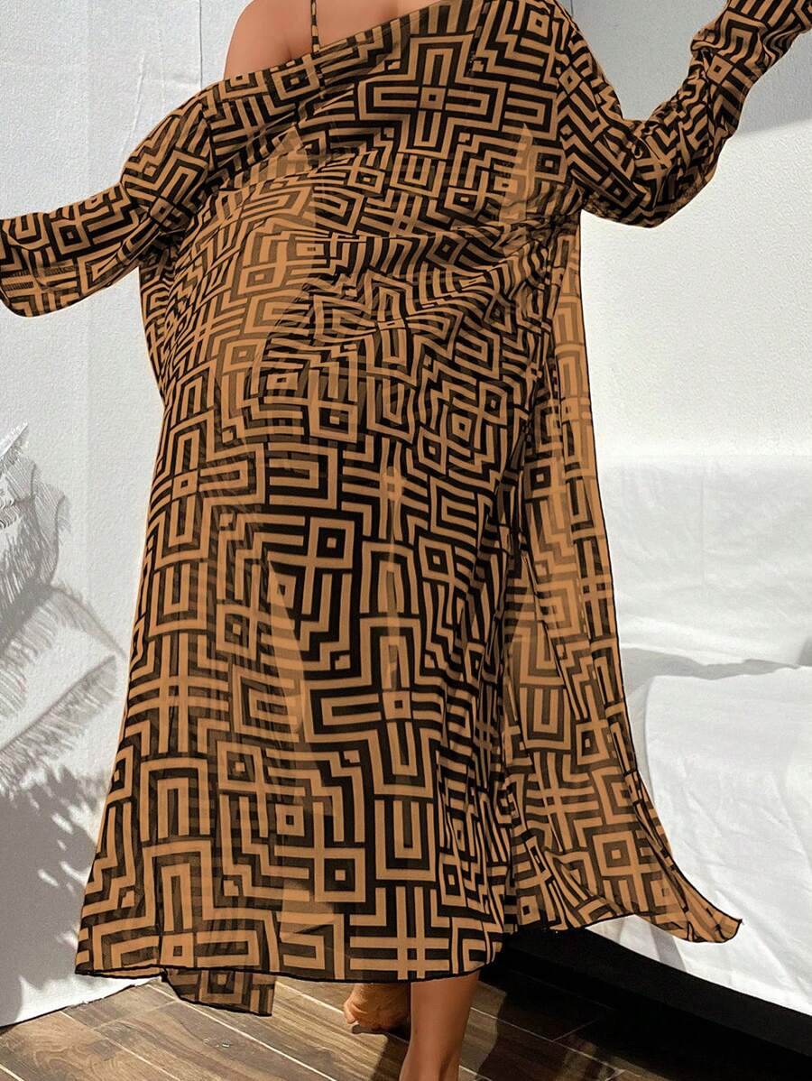 Conjunto Maiô 3 Peças Estampado Verão