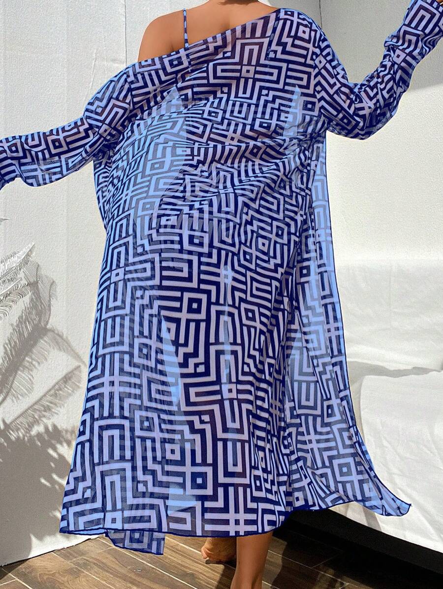 Conjunto Maiô 3 Peças Estampado Verão