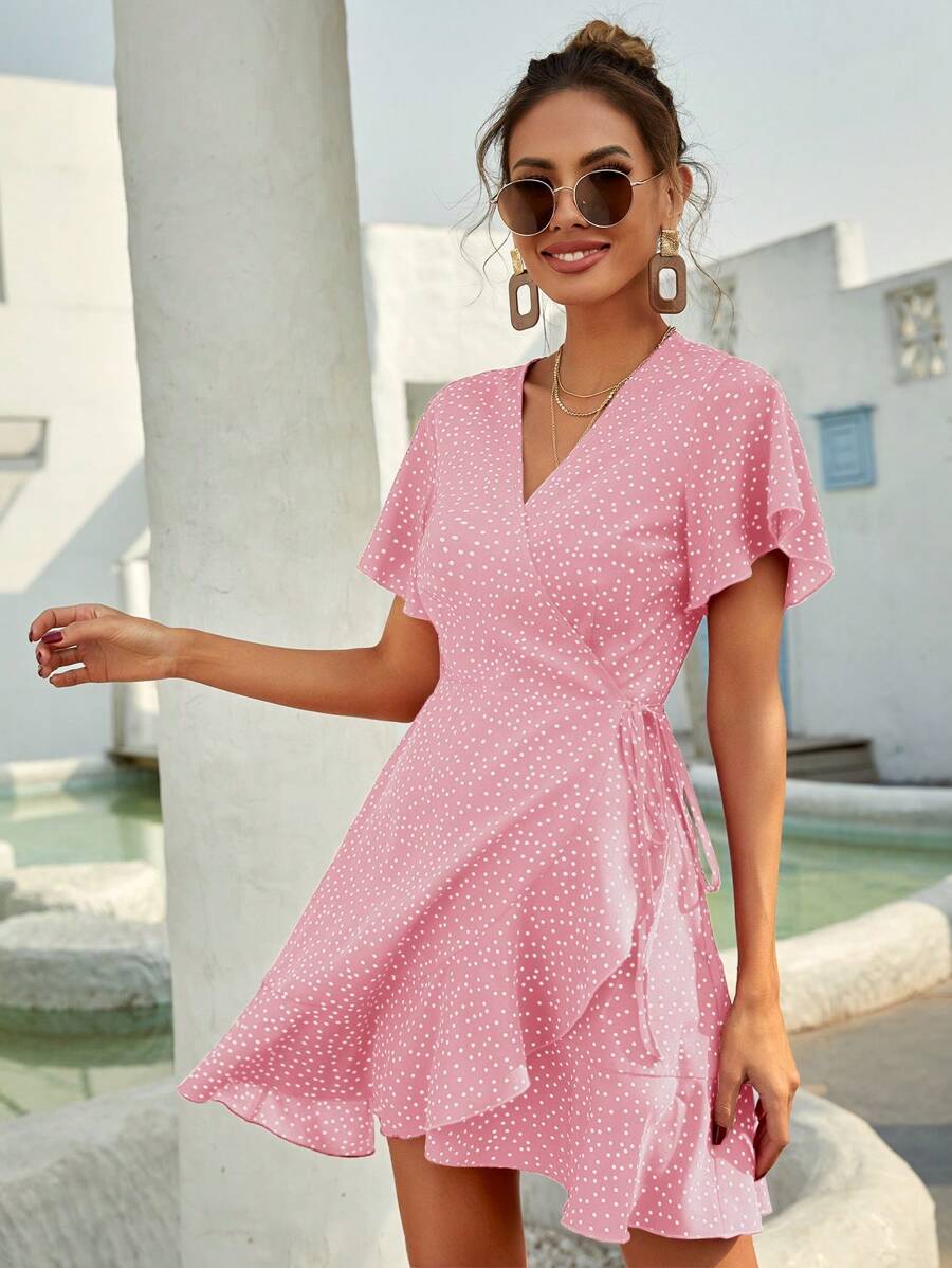 Vestido Lirenne Transpassado Poá