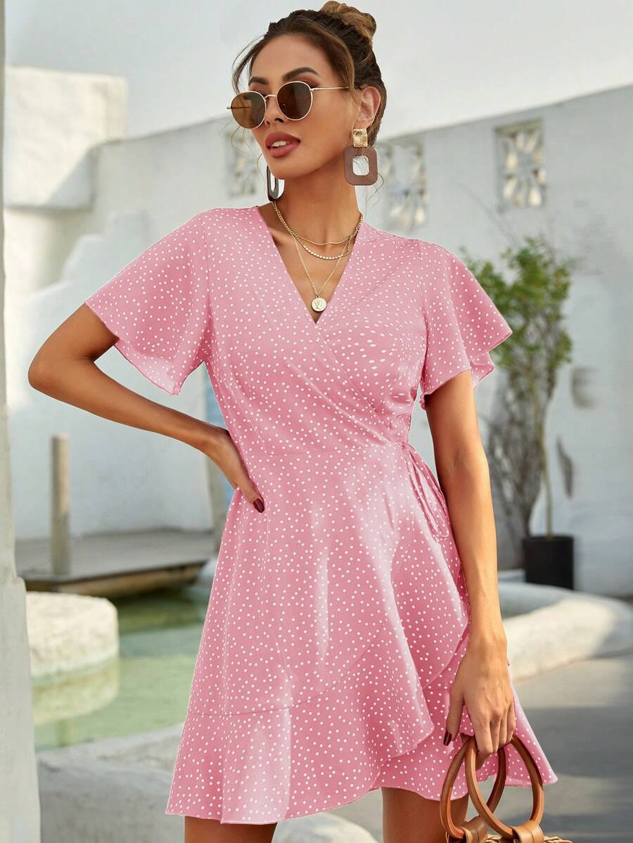 Vestido Lirenne Transpassado Poá