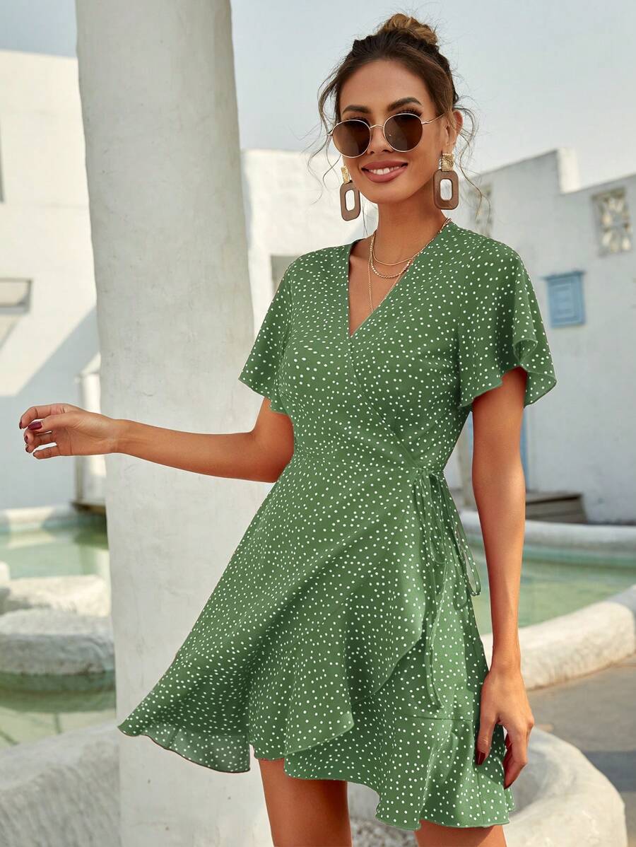 Vestido Lirenne Transpassado Poá