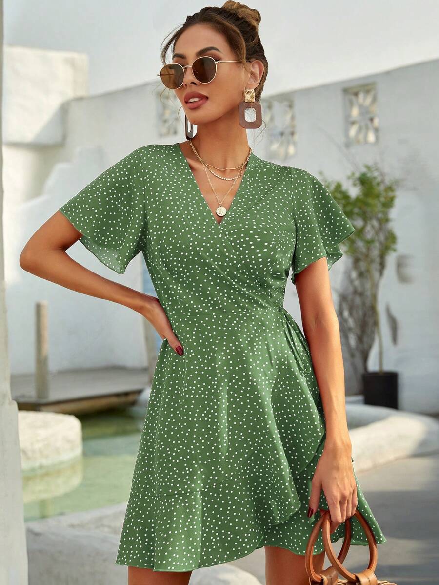 Vestido Lirenne Transpassado Poá
