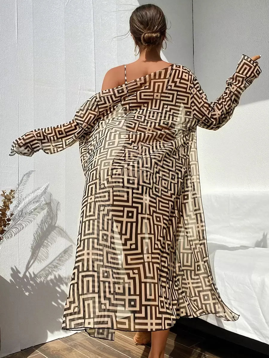 Conjunto Maiô 3 Peças Estampado Verão