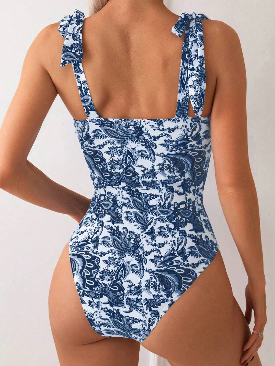 Maiô Monokini Alana Alça Fina com Nó