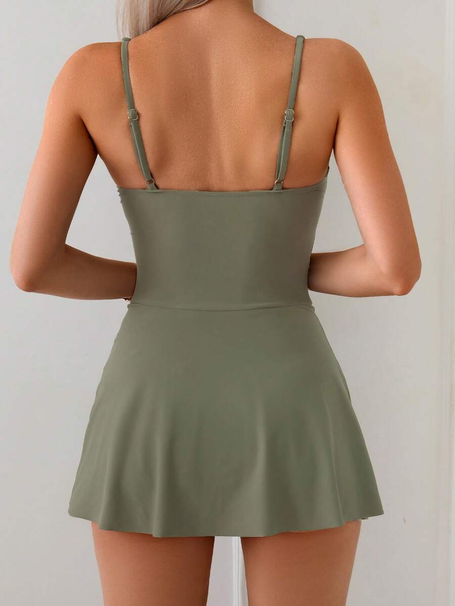 Maiô Monokini Longo Sofia Amarração no Pescoço