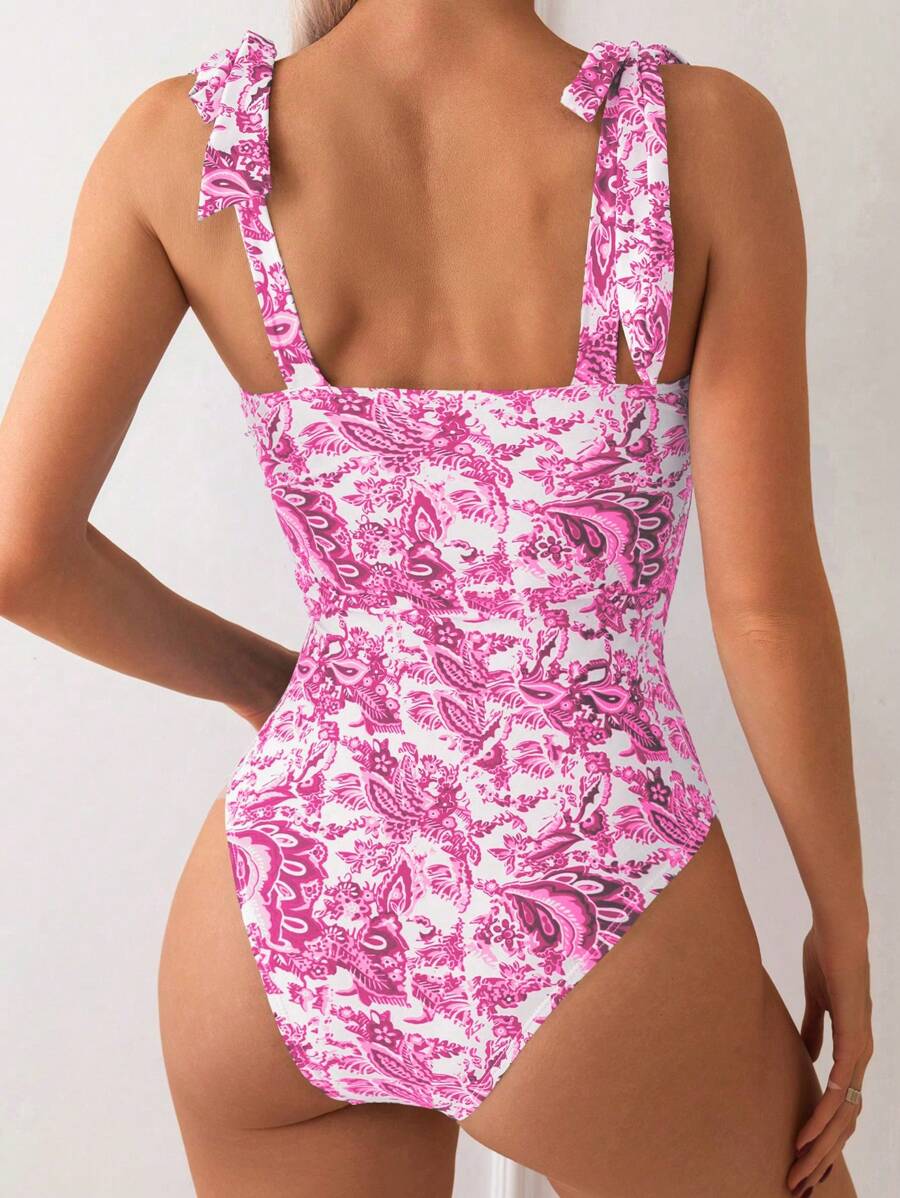 Maiô Monokini Alana Alça Fina com Nó