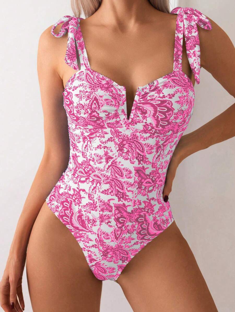 Maiô Monokini Alana Alça Fina com Nó