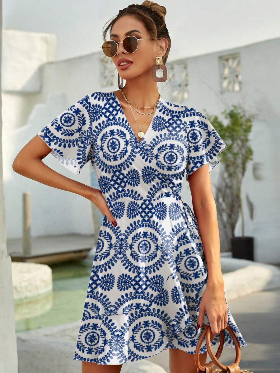 Vestido Lirenne Transpassado Poá