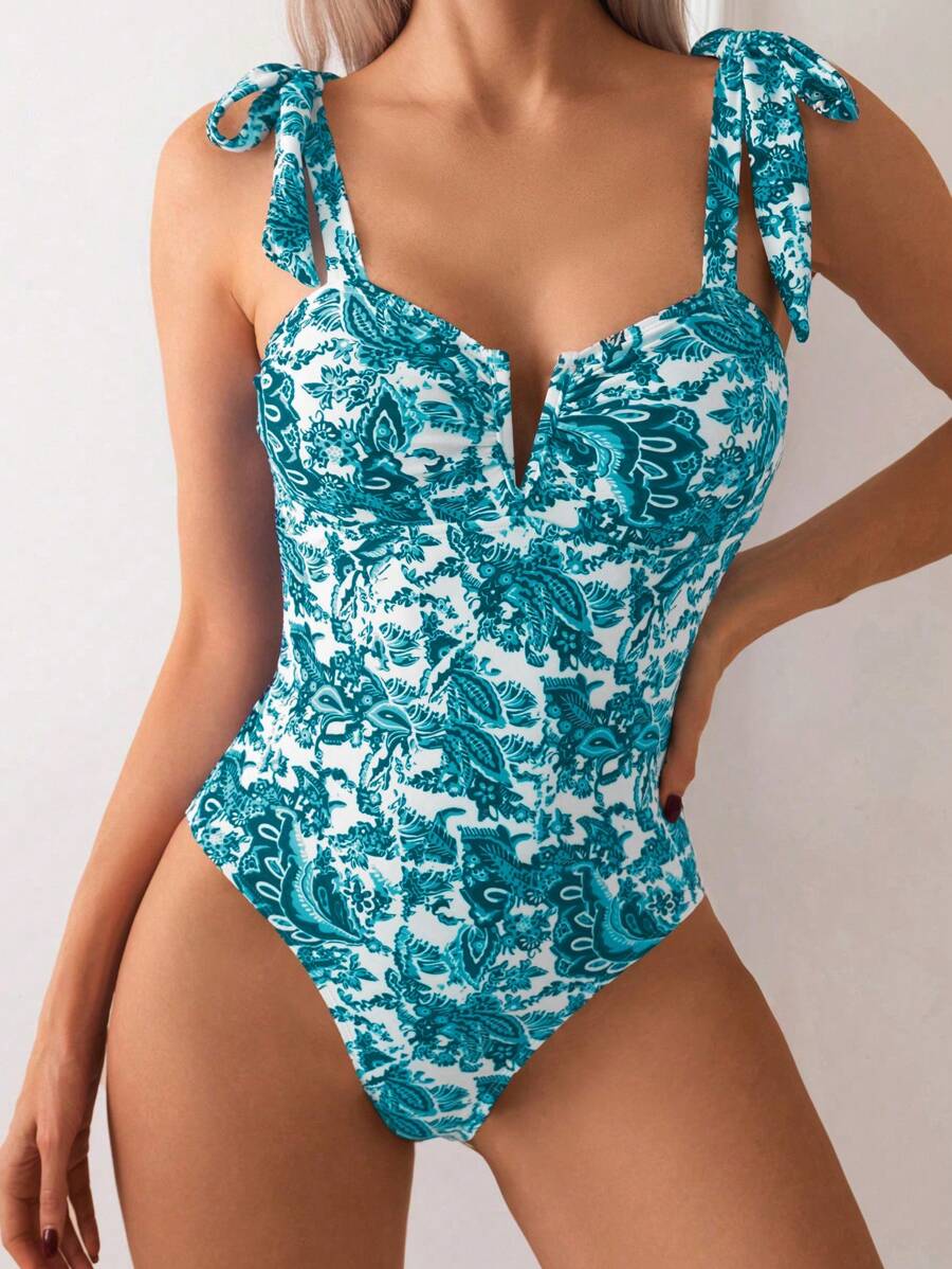 Maiô Monokini Alana Alça Fina com Nó