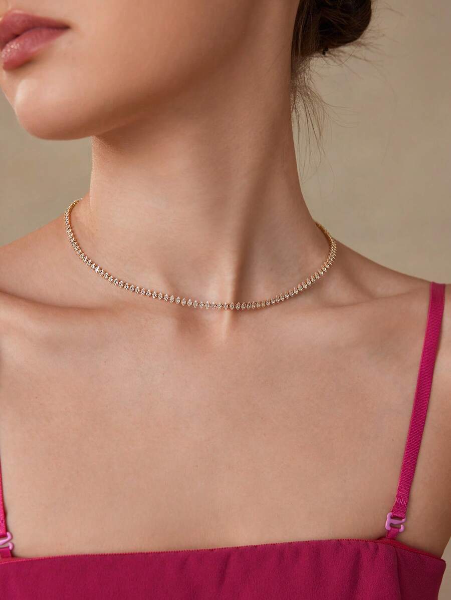 Choker Lumière Cristal Élégance Banhado em Ouro 18K
