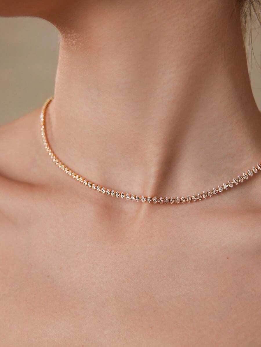 Choker Lumière Cristal Élégance Banhado em Ouro 18K