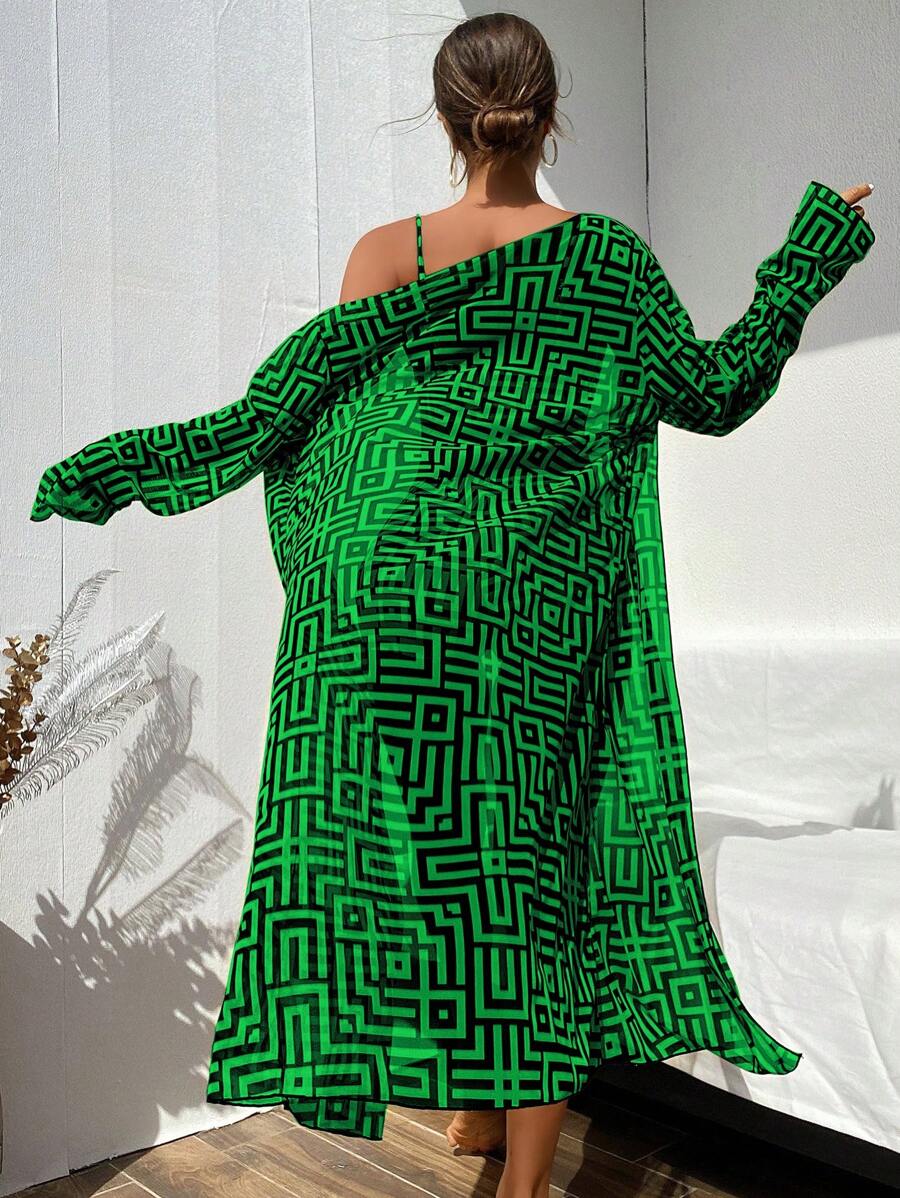 Conjunto Maiô 3 Peças Estampado Verão