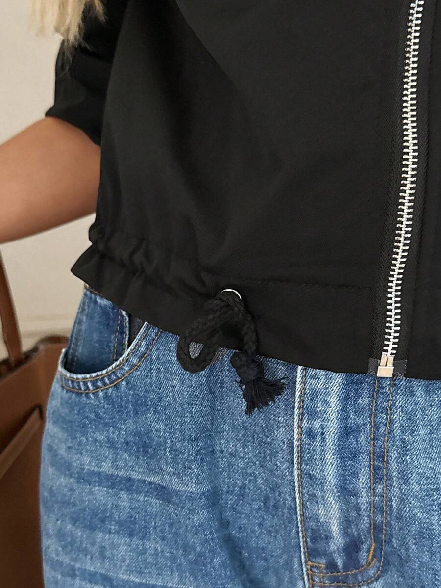 Jaqueta Marina Cropped Casual