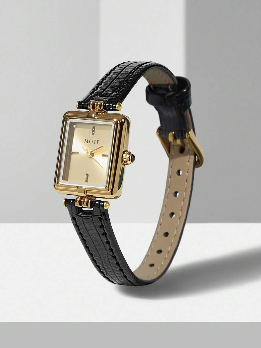 Relógio Élégance Noir Classique Banhado em Ouro 18K