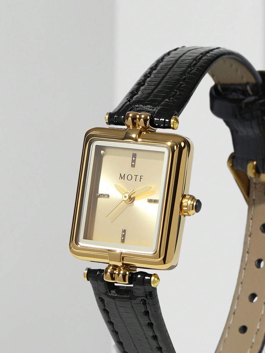 Relógio Élégance Noir Classique Banhado em Ouro 18K