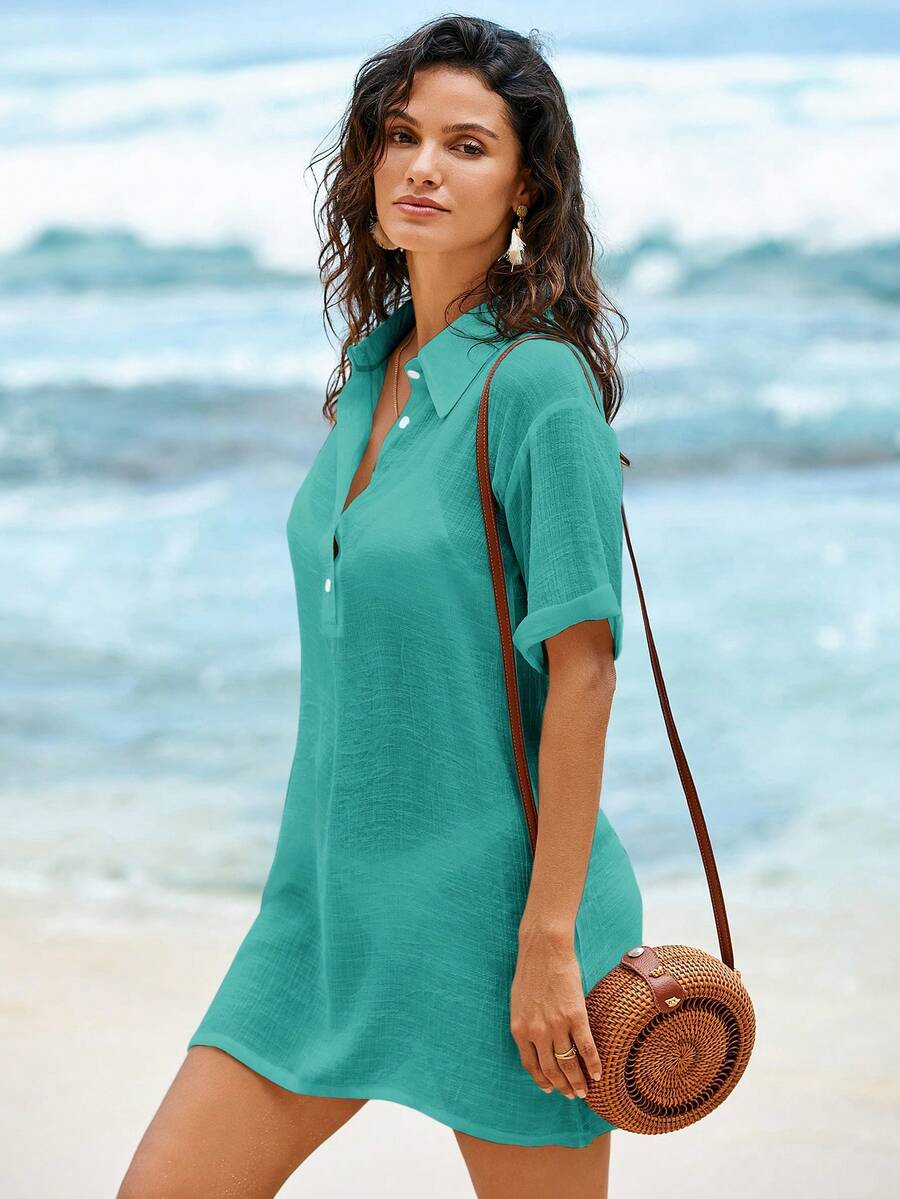 Saída de Praia Blusão Alça e Decote V