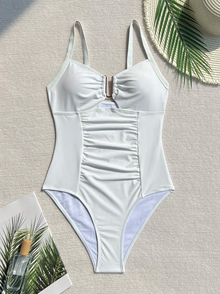 Maiô Elegance Detalhe Metálico em U