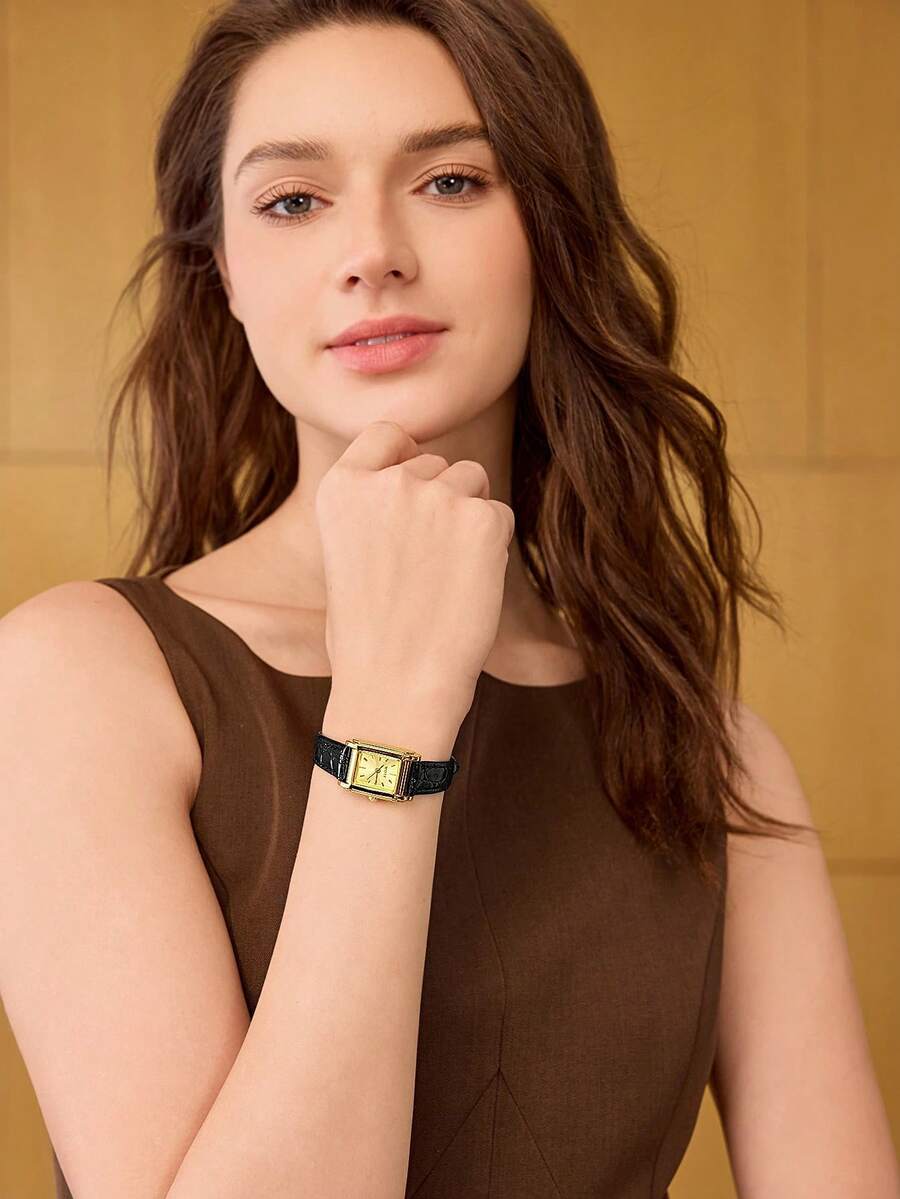 Relógio Lumière Carré Classic Banhado em Ouro 18K