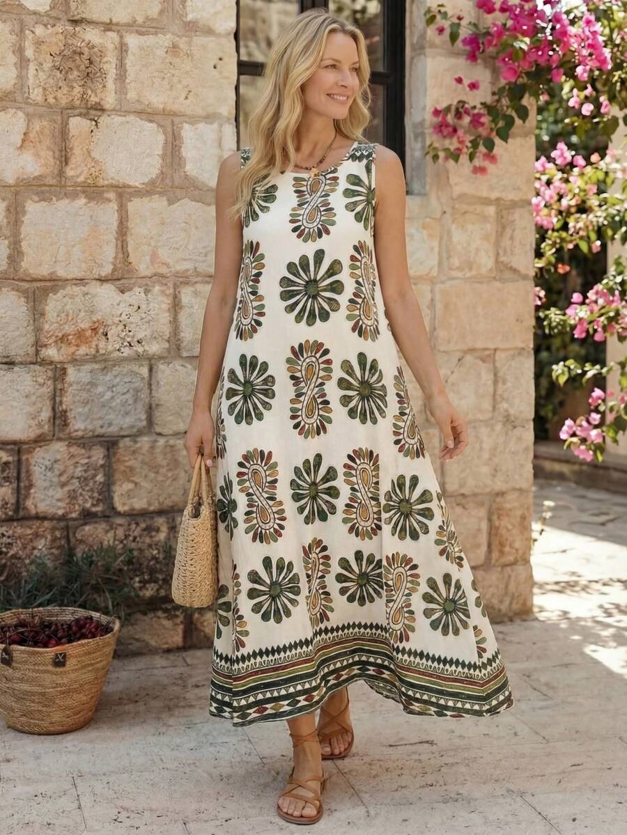 Vestido Ravena Midi Estampado