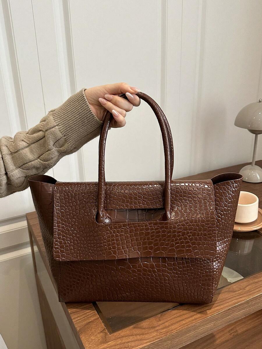 Bolsa de Mão Milano Croco Alça Dupla