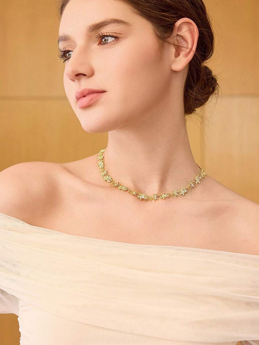 Choker Lumière Cristal Banhado em Ouro 18K