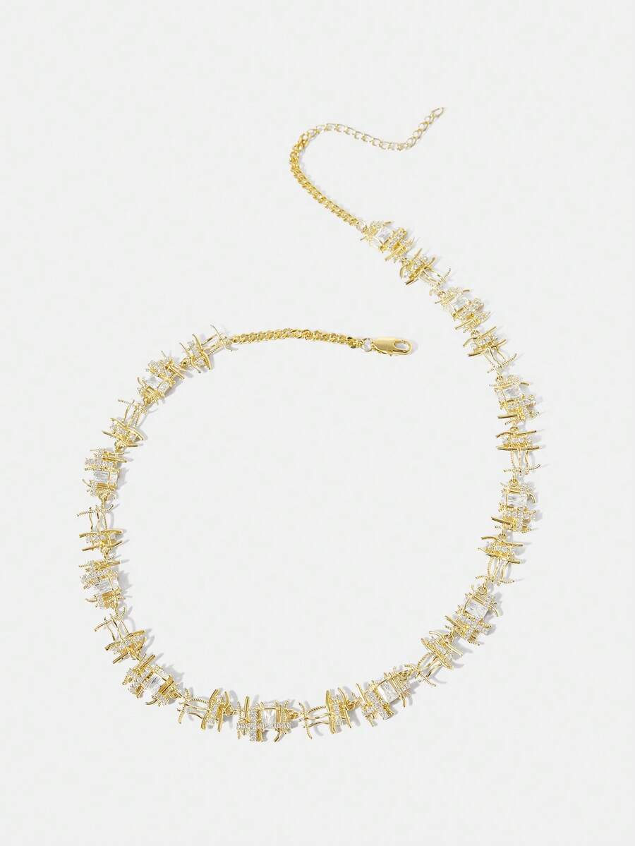 Choker Lumière Cristal Banhado em Ouro 18K