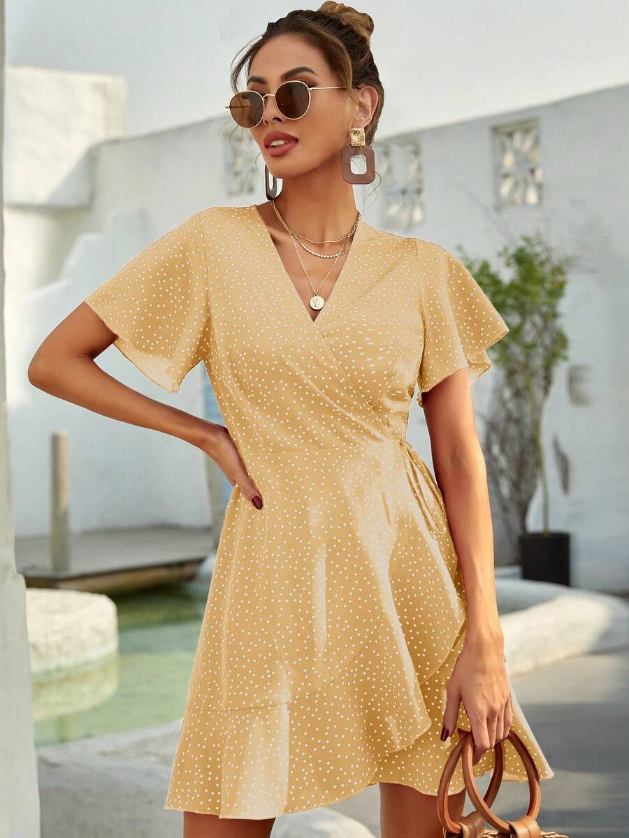 Vestido Lirenne Transpassado Poá