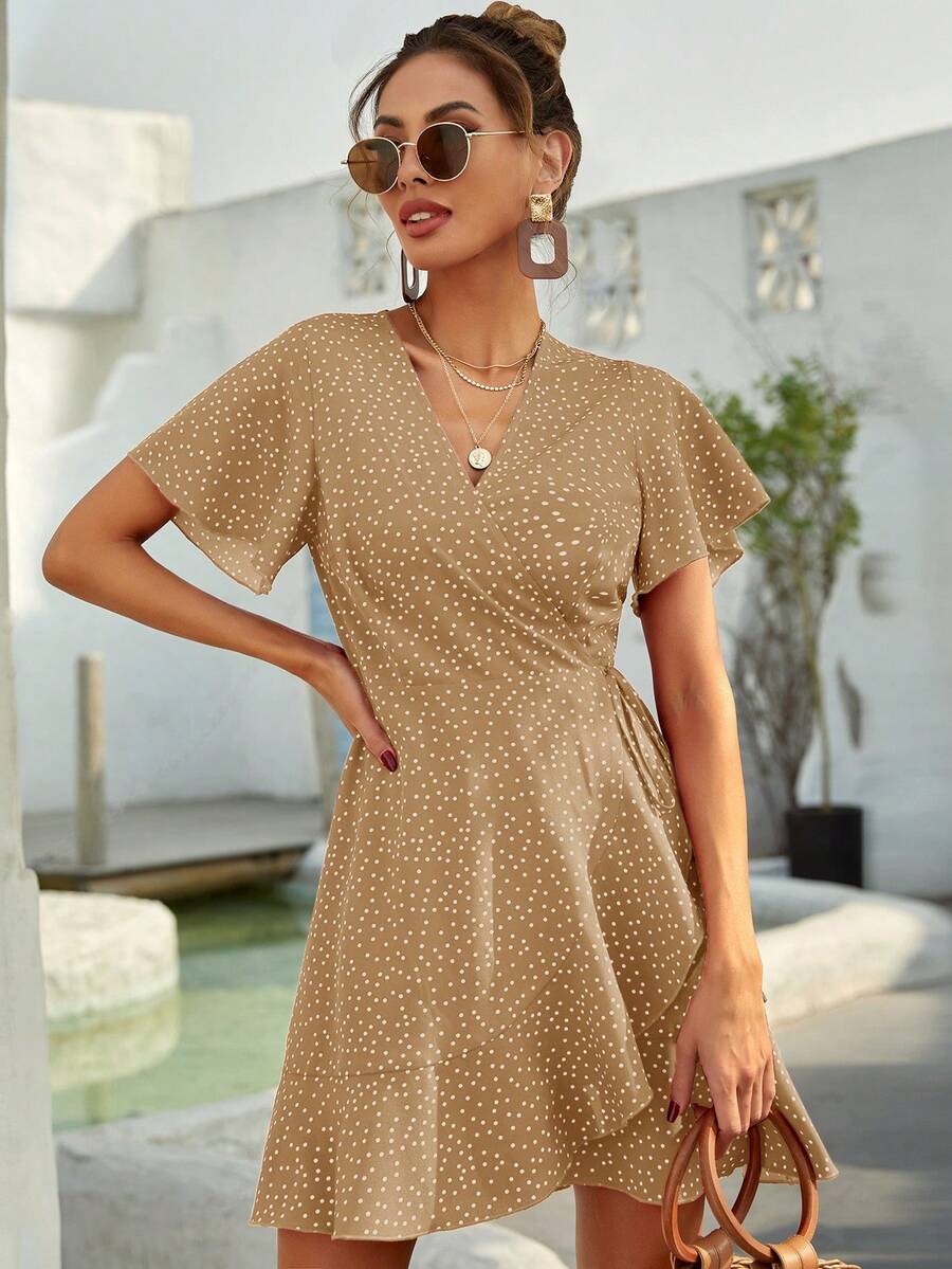 Vestido Lirenne Transpassado Poá