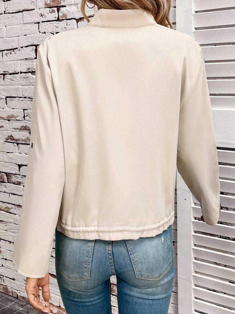 Jaqueta Marina Cropped Casual