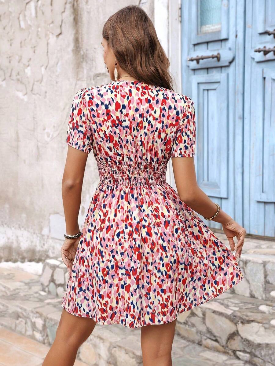 Vestido Curto Manuela Franzido Decote V