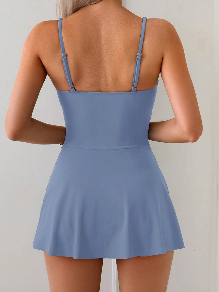 Maiô Monokini Longo Sofia Amarração no Pescoço