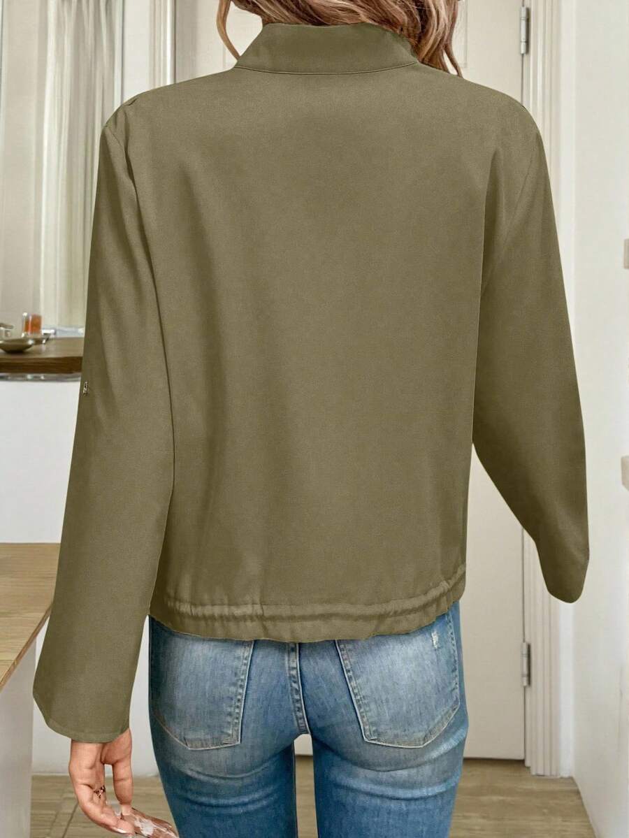 Jaqueta Marina Cropped Casual